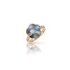 Petit Joli Lunaire Ring in 18K Rose Gold with Onyx, White Moonstone, White and Champagne Diamonds