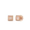 Palazzo Ducale Σκουλαρίκια σε 18k Ροζ Χρυσό με Διαμάντια και Ρουμπίνια 10mm
