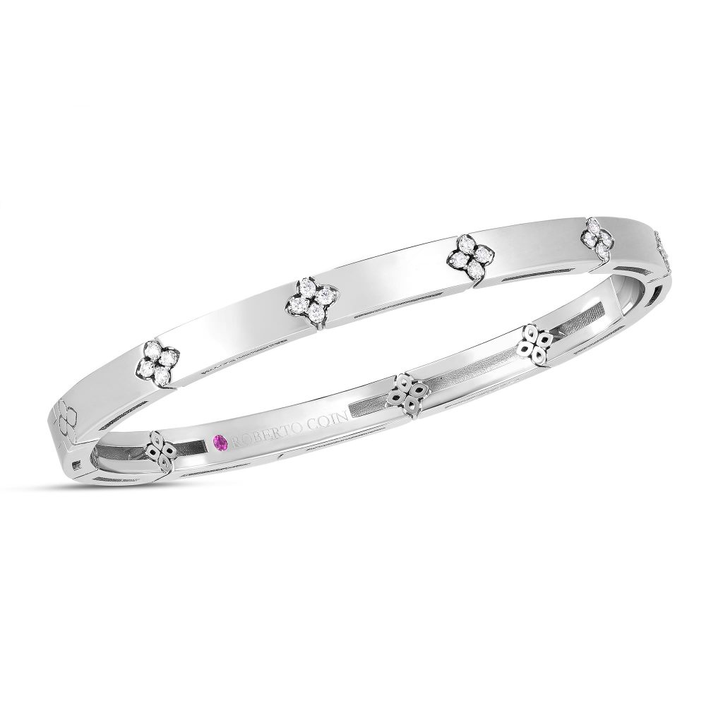 Love in Verona Bracelet in 18Κ White Gold with Diamonds and Rubies