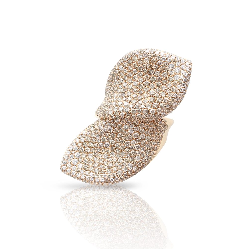 Кольцо Aleluia из розового золота 18 карат с белыми и шампанскими бриллиантами