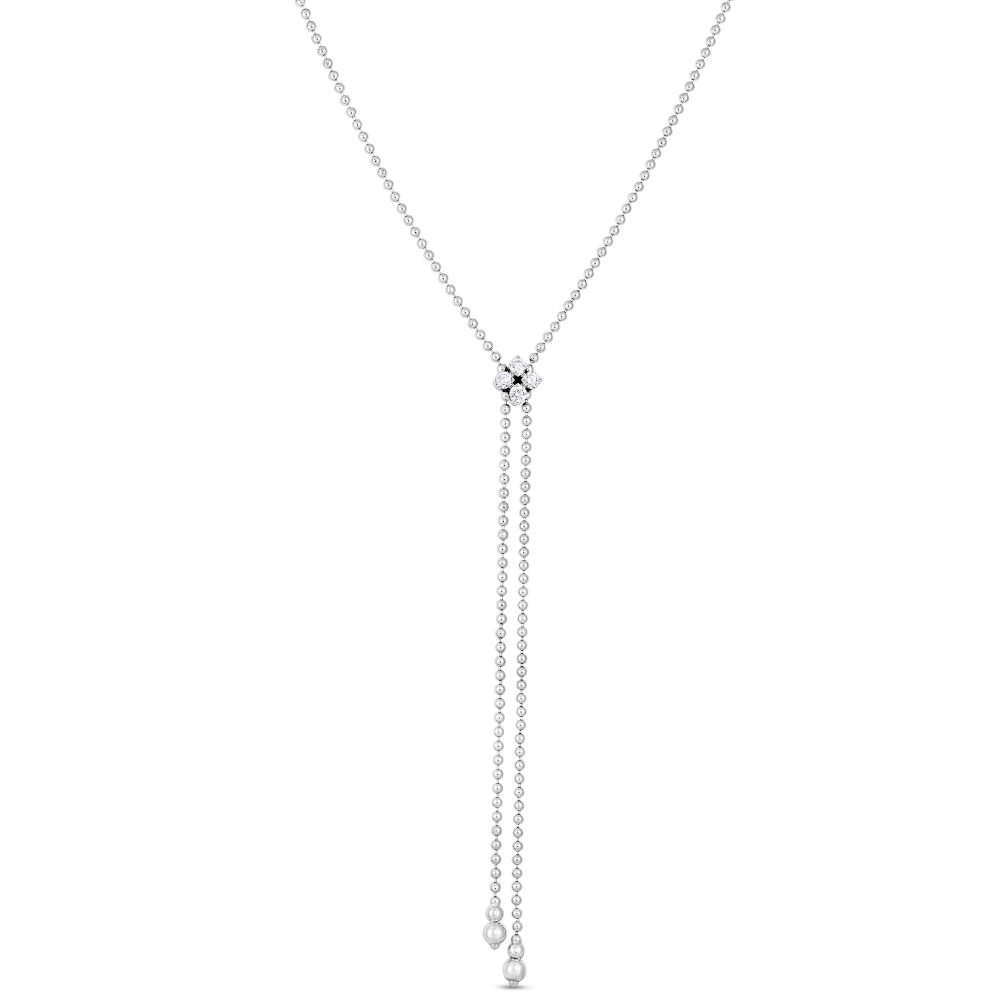 Love in Verona Necklace in 18k White Gold with Diamonds and Ruby. Love in Verona Necklace in 18k White Gold with Diamonds and Ruby.