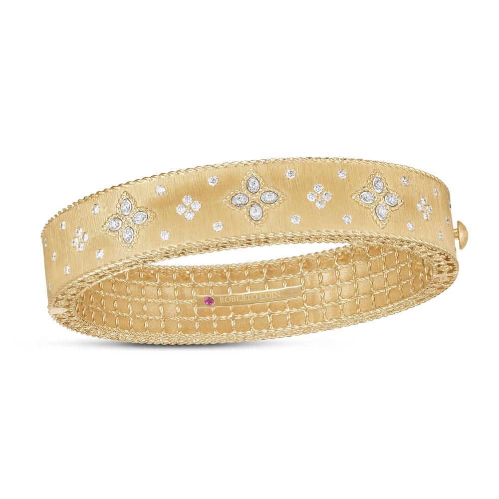 Venetian Princess Bracelet in 18K Yellow and White Gold with Diamonds and Ruby