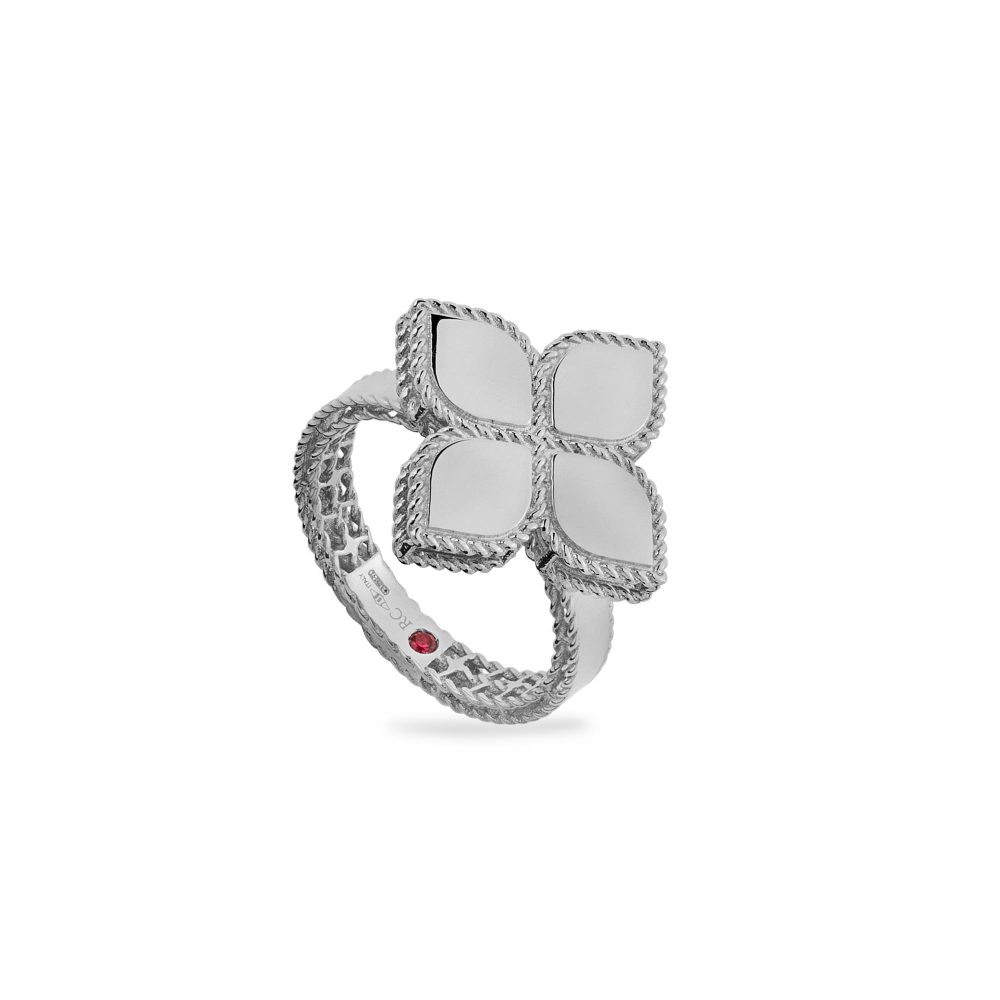 Princess Flower Ring in 18K White Gold with Ruby Princess Flower Ring in 18K White Gold with Ruby