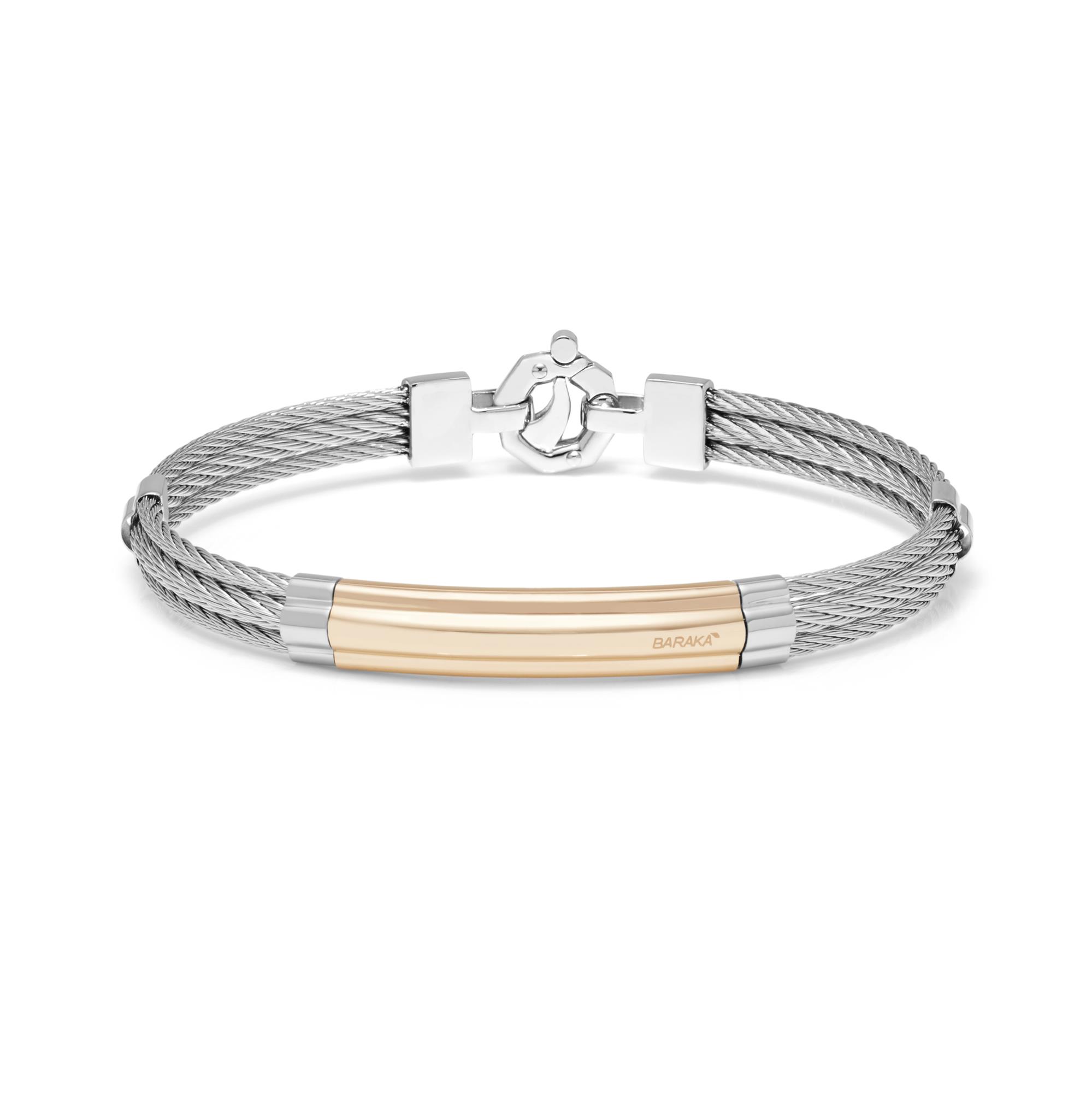 316L Bracelet in 18K Rose Gold with Stainless Steel and Diamond 316L Bracelet in 18K Rose Gold with Stainless Steel and Diamond