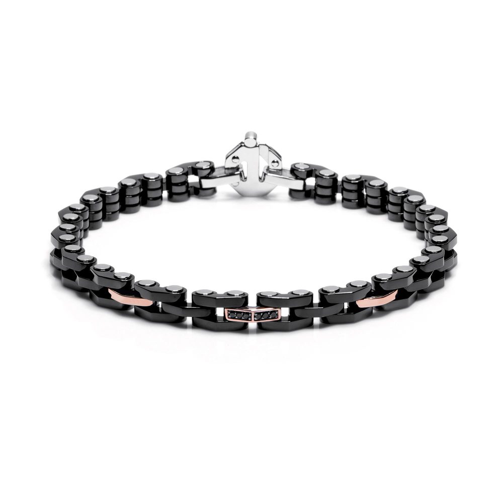 Explore Bracelet in 18K Rose Gold with Black PVD, Ceramic and Black Diamonds
