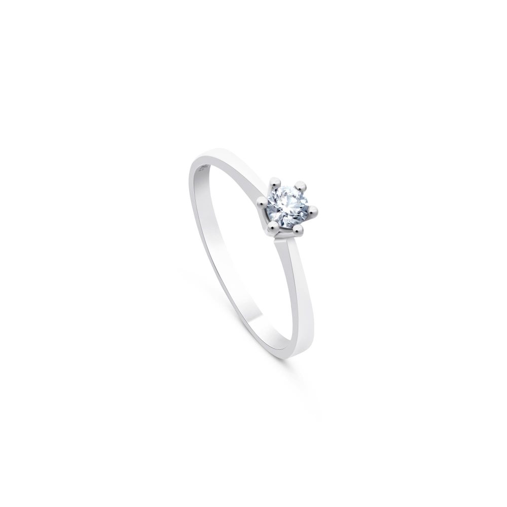 Ulysses Ring in 14K White Gold with Diamonds