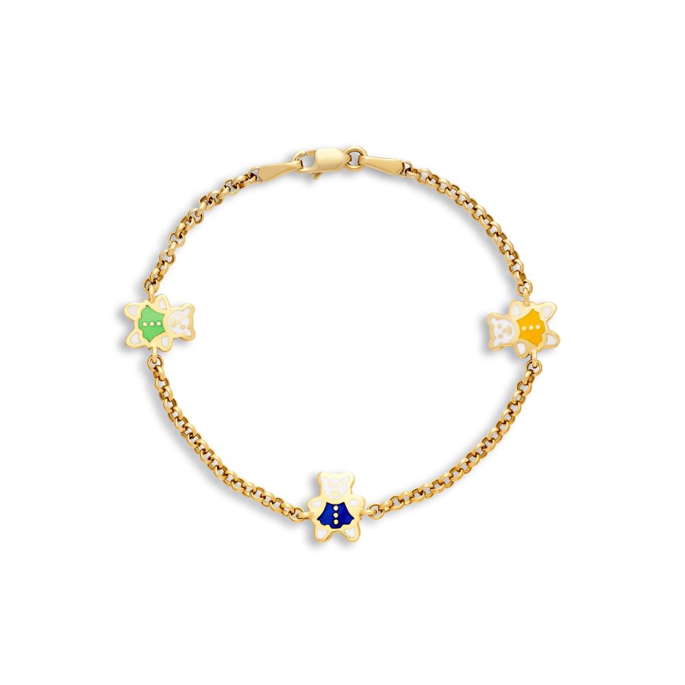 Ulysses Kid Bracelet in 14K Yellow Gold with Enamel