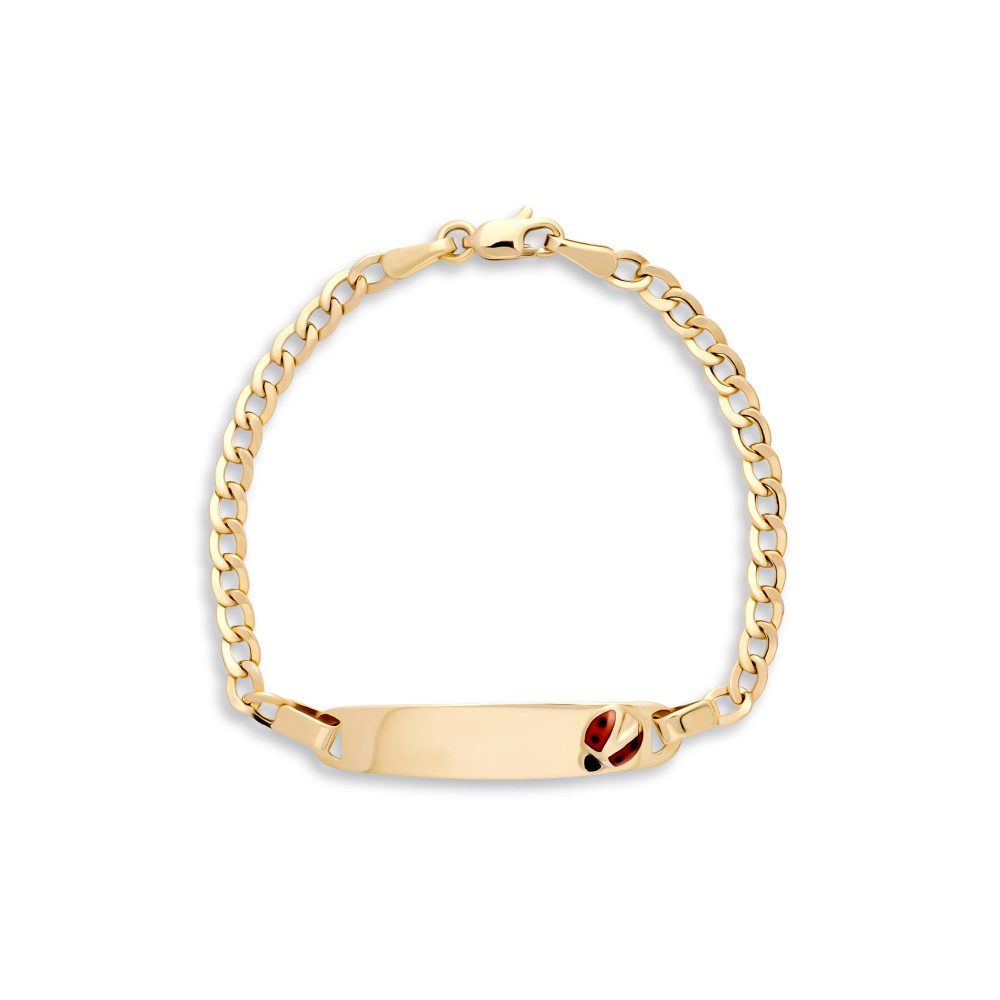 Ulysses Kid ID Bracelet in 14K Yellow Gold with Enamel
