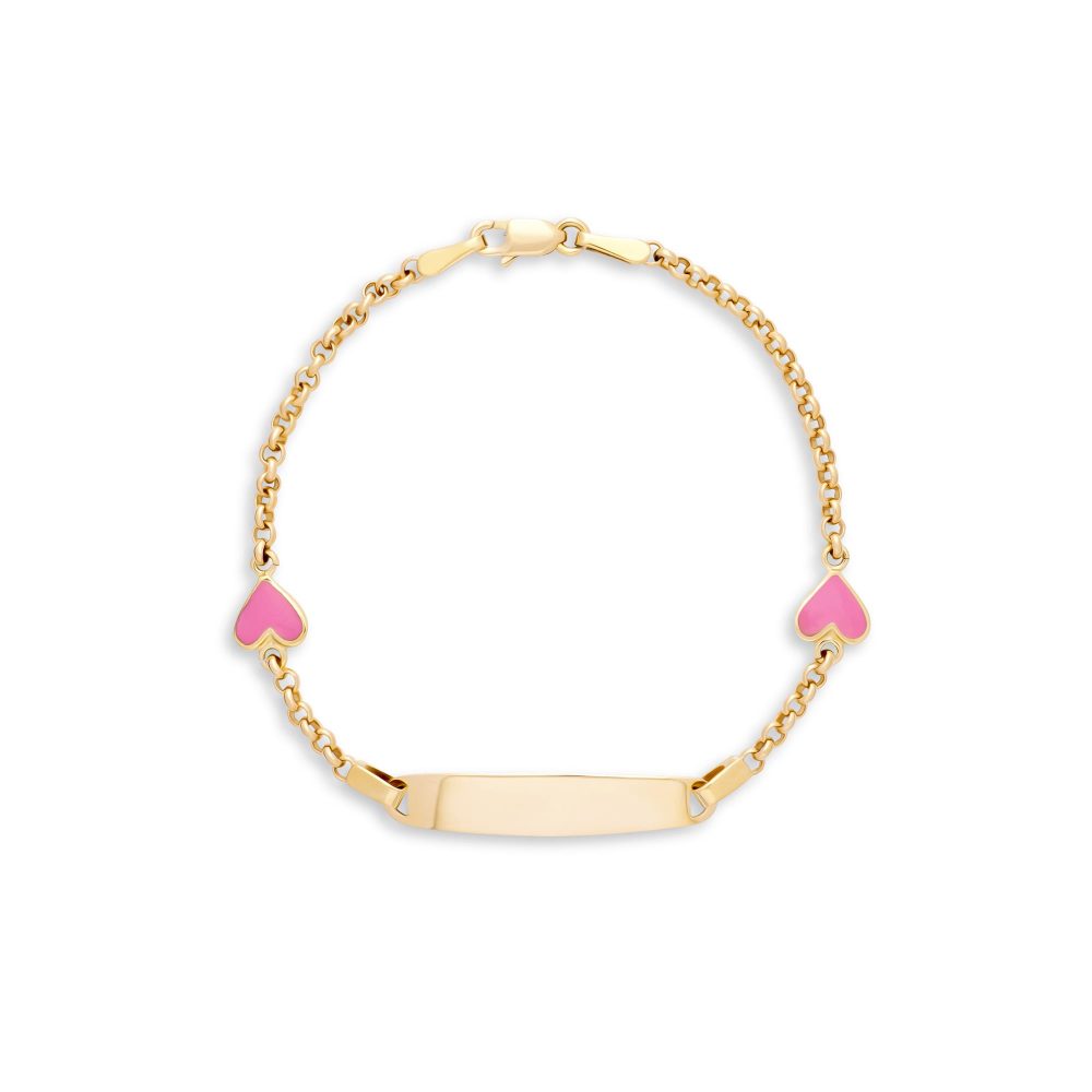 Ulysses Kid ID Bracelet in 14K Yellow Gold with Enamel