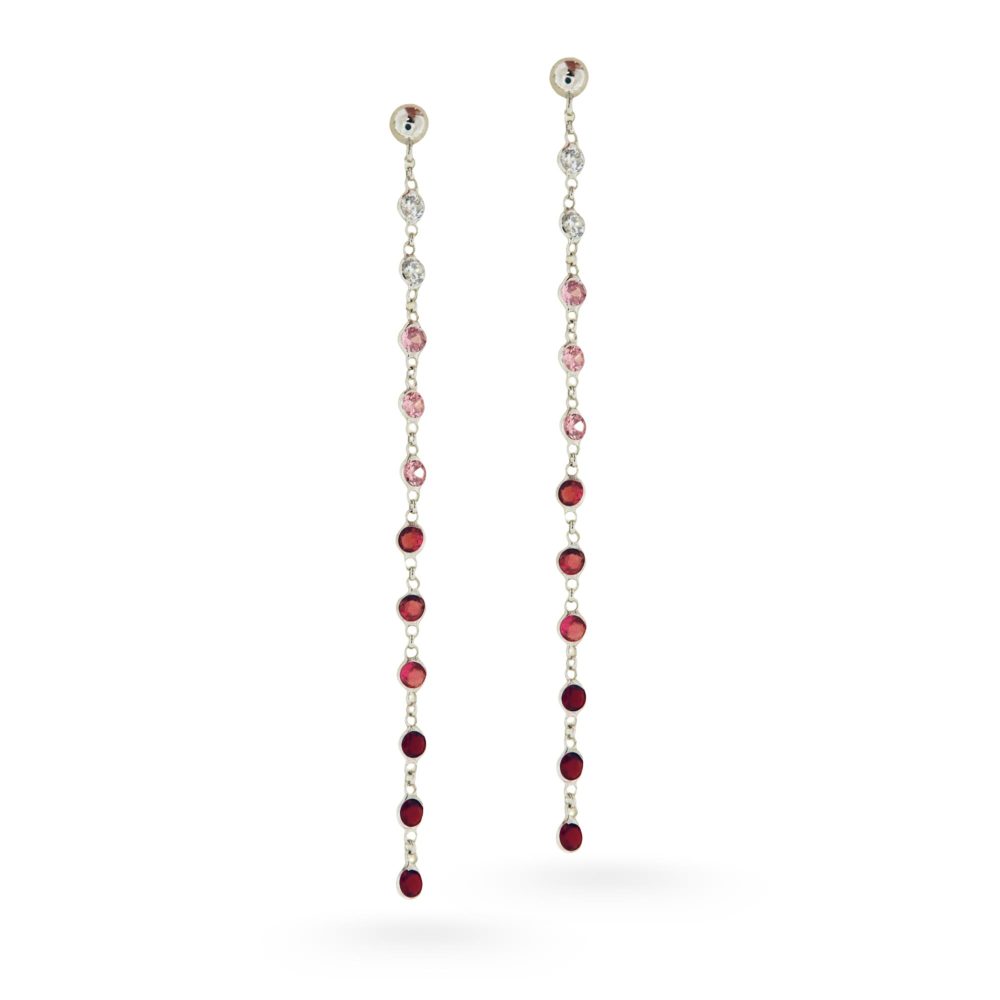 Ulysses Silver Σκουλαρίκια σε Ασήμι 925 με Ροζ Ζιργκόν