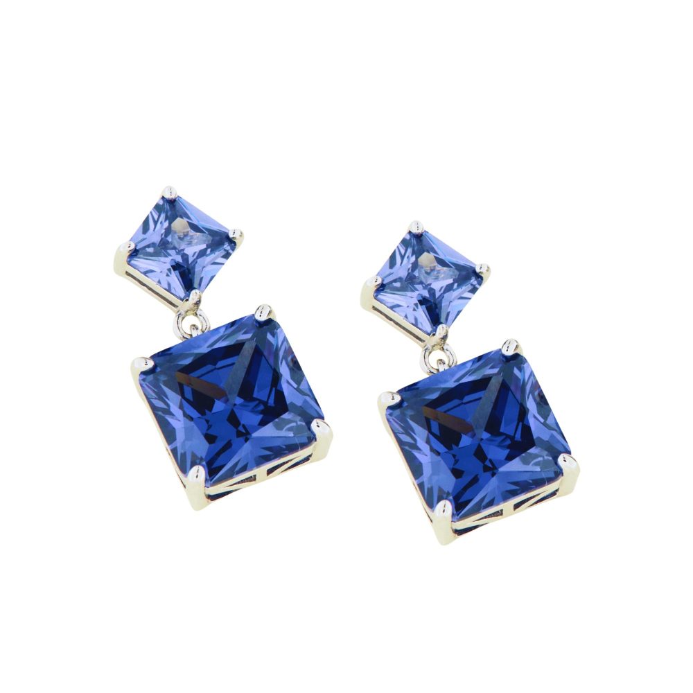 Ulysses Silver Earrings in Silver 925 with Light Blue Zircon