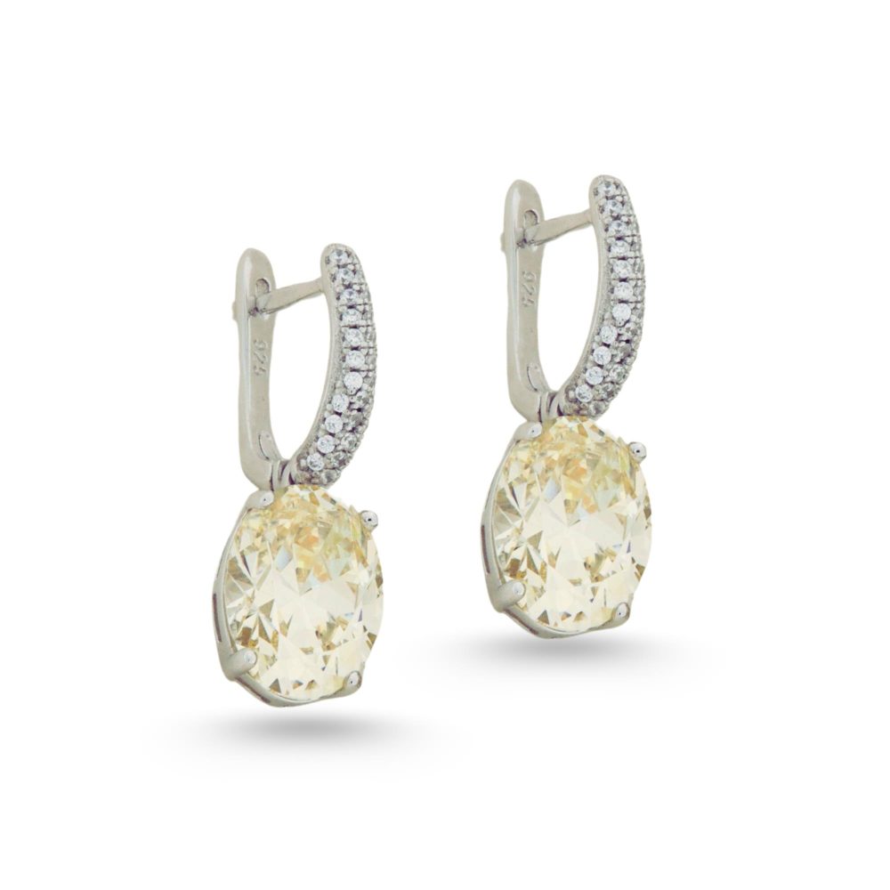 Ulysses Silver Σκουλαρίκια σε Ασήμι 925 με Κίτρινο Ζιργκόν