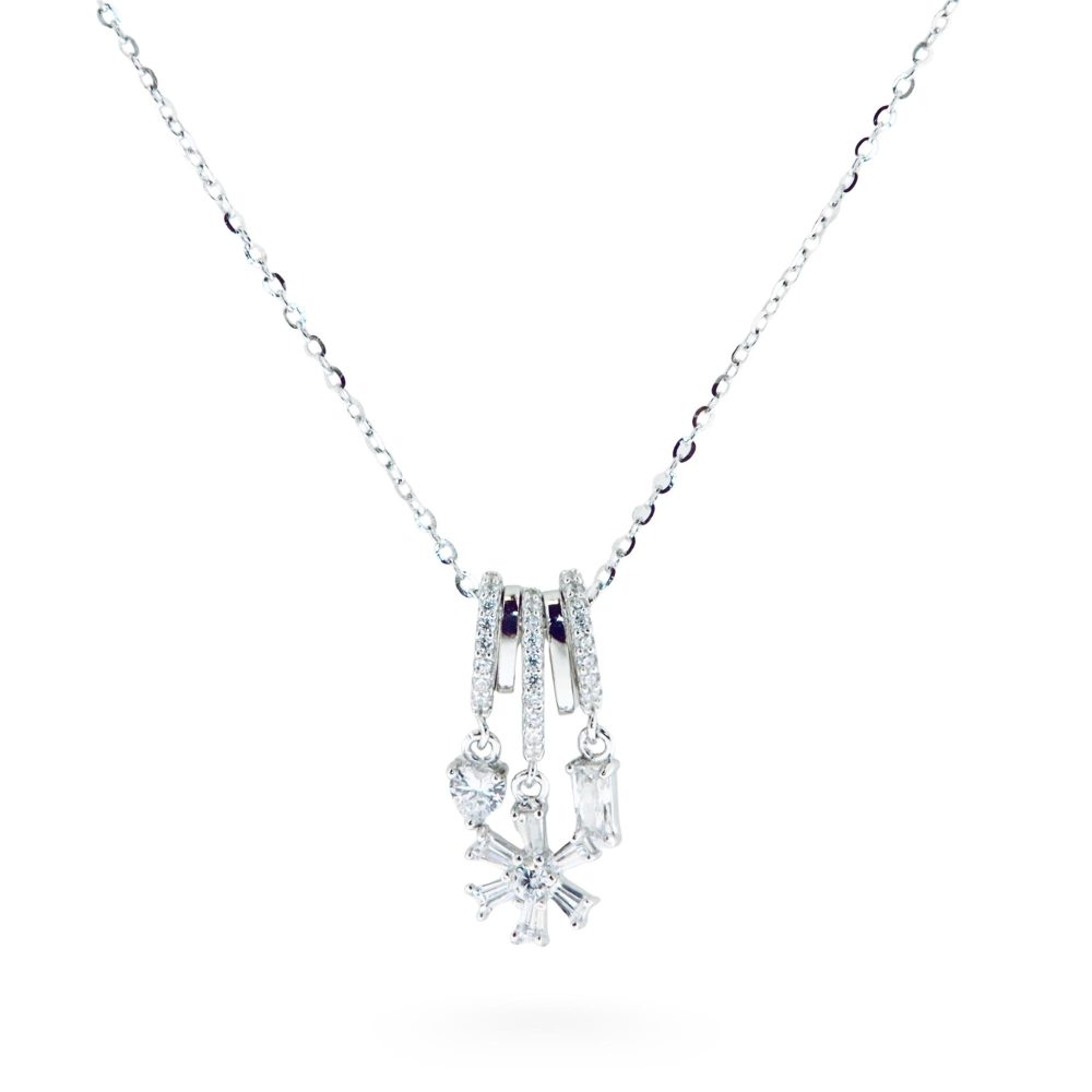 Ulysses Silver Necklace in Silver 925 with Zircon 45cm