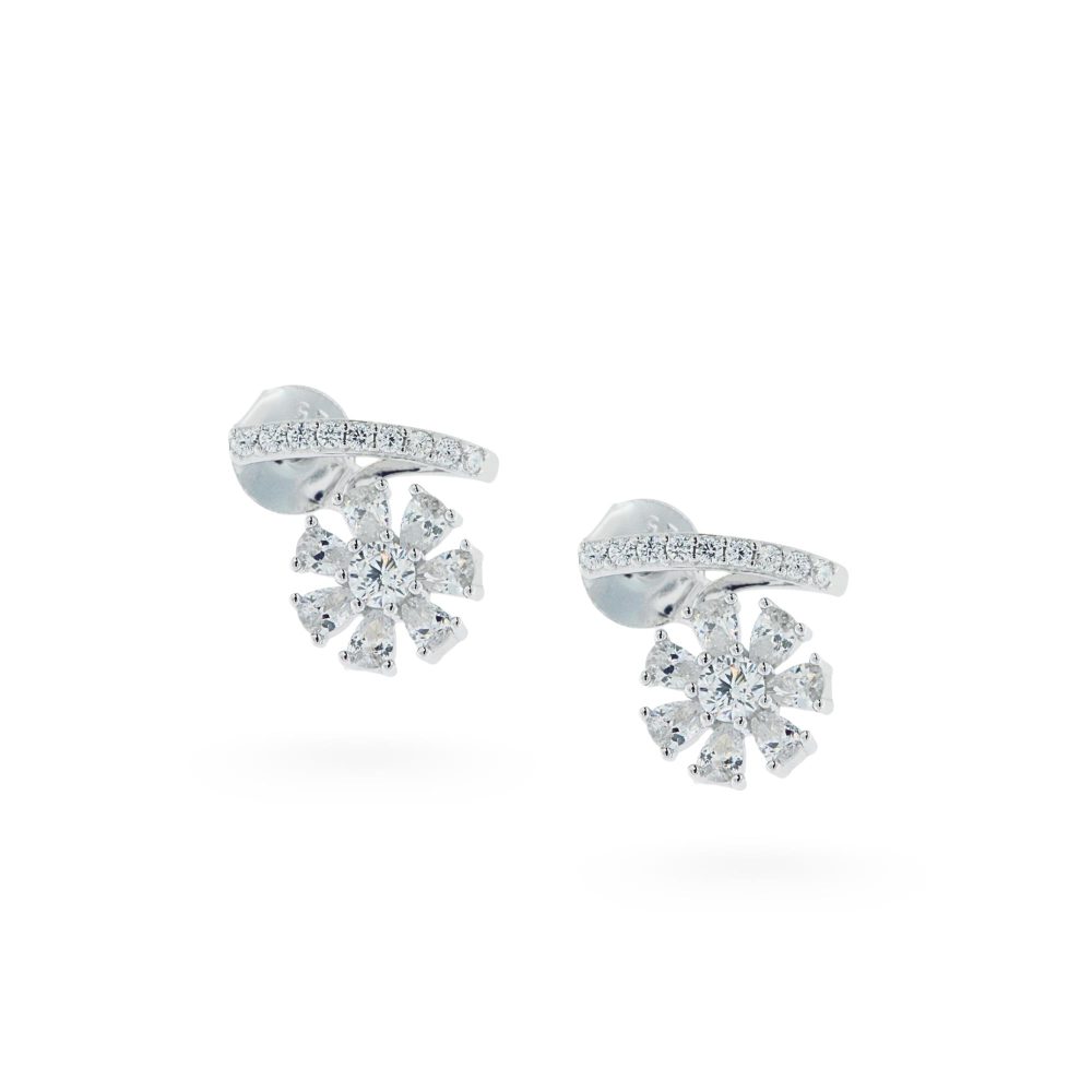 Ulysses Silver Earrings in Silver 925 with Zircon 1cm