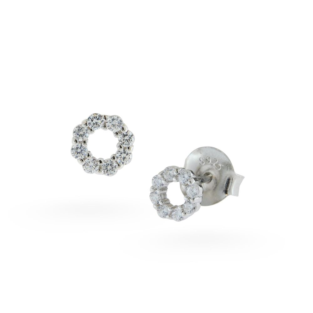 Ulysses Silver Earrings in Silver 925 with Zircon 0.5cm