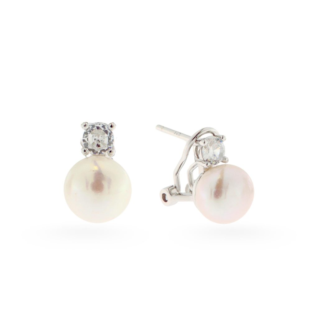 Ulysses Silver Earrings in Silver 925 with Pearl 2cm