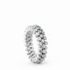 Ring Multi Size, 3 Rows in 18K White Gold with Diamonds Ring Multi Size, 3 Rows in 18K White Gold with Diamonds