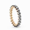 Ring Multi Size 3 Rows Full 2 Points in 18K Rose Gold with Diamonds