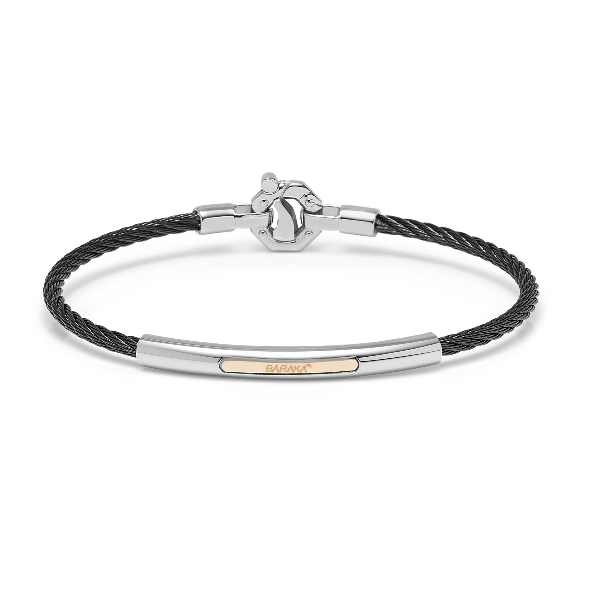 316L Bracelet in 18K Rose Gold with Stainless Steel, Black PVD and Diamond 316L Bracelet in 18K Rose Gold with Stainless Steel, Black PVD and Diamond