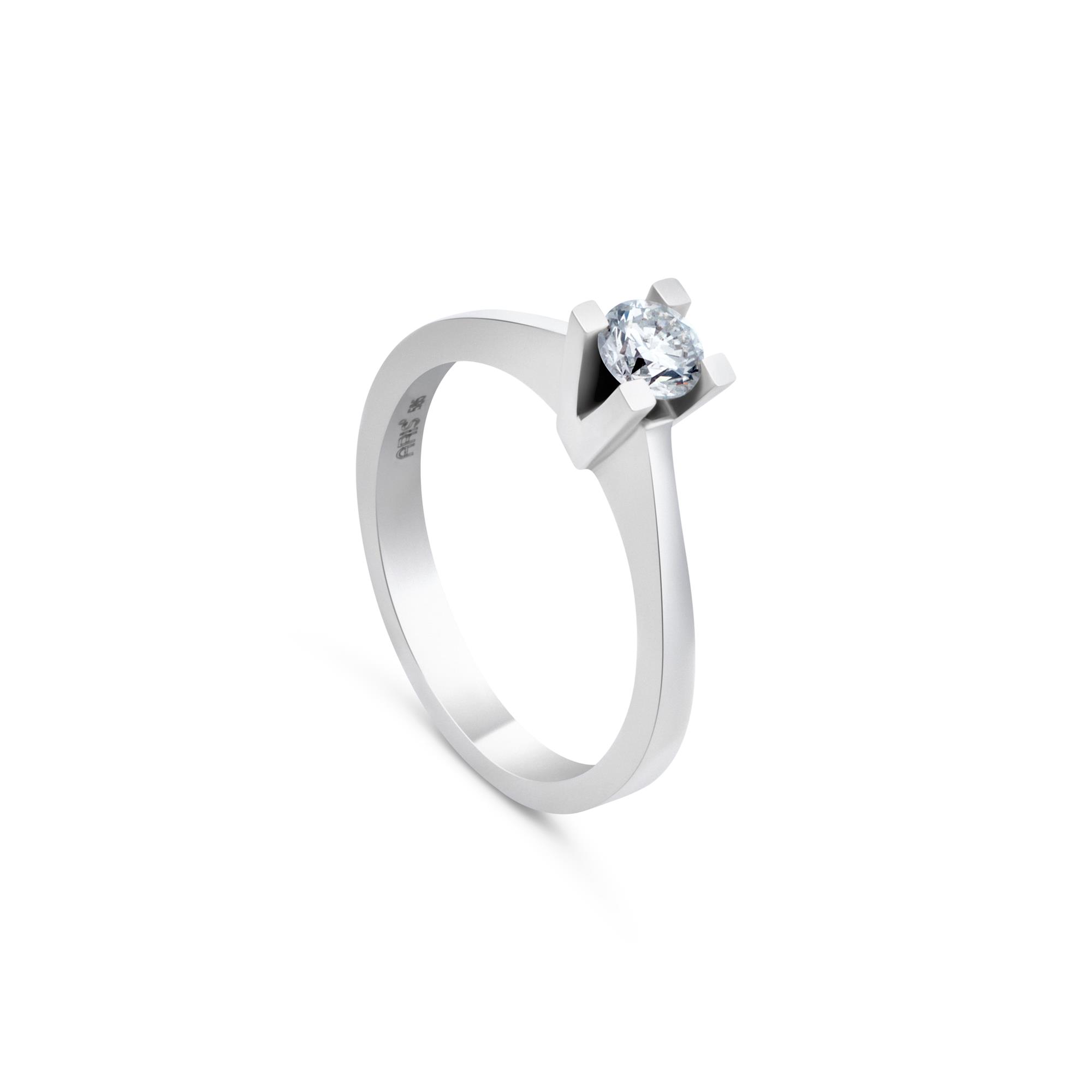 Ulysses Solitaire Ring in 14K White Gold with Diamonds 11.5mm