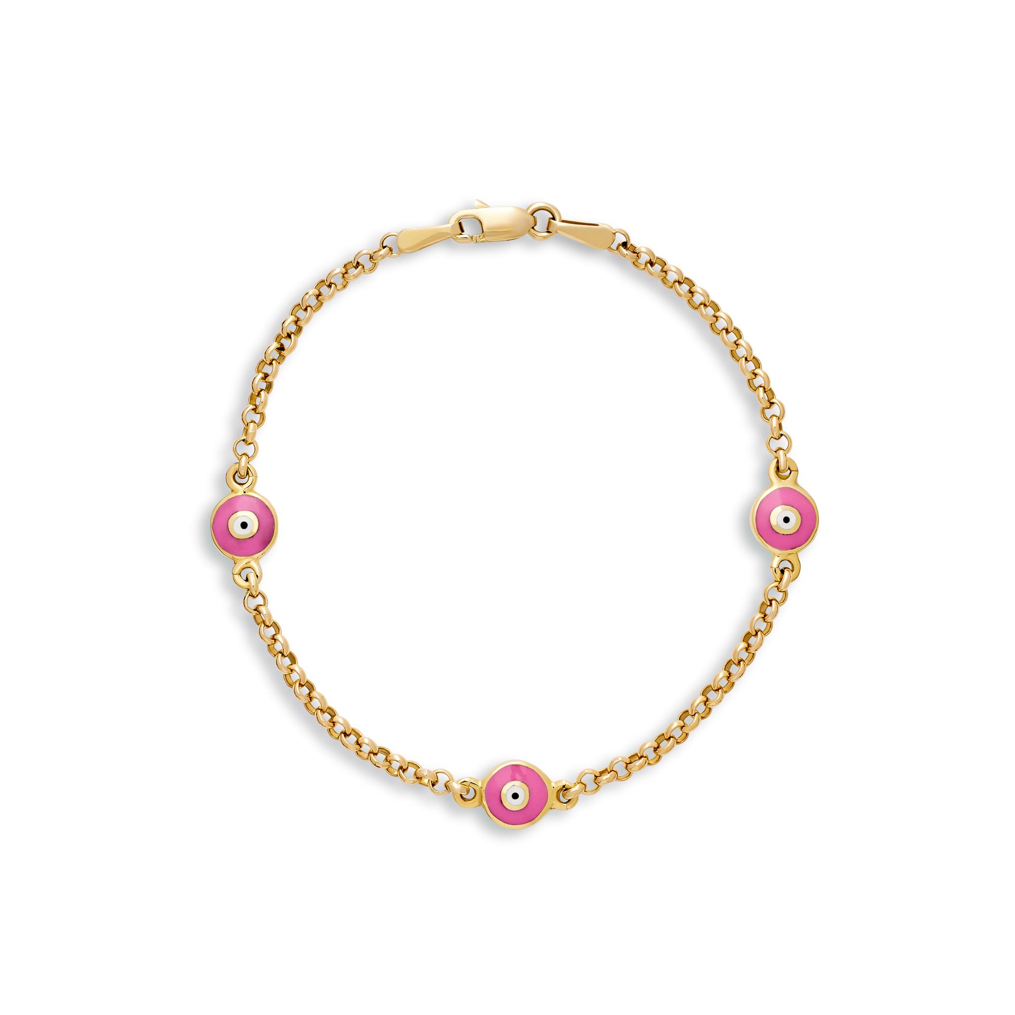 Ulysses Kid Bracelet in 14K Yellow Gold with Enamel