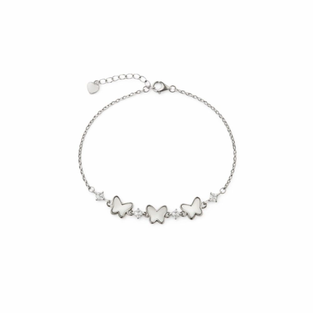 Ulysses Silver Βραχιόλι σε Ασήμι 925 με Λευκό Σμάλτο 20cm