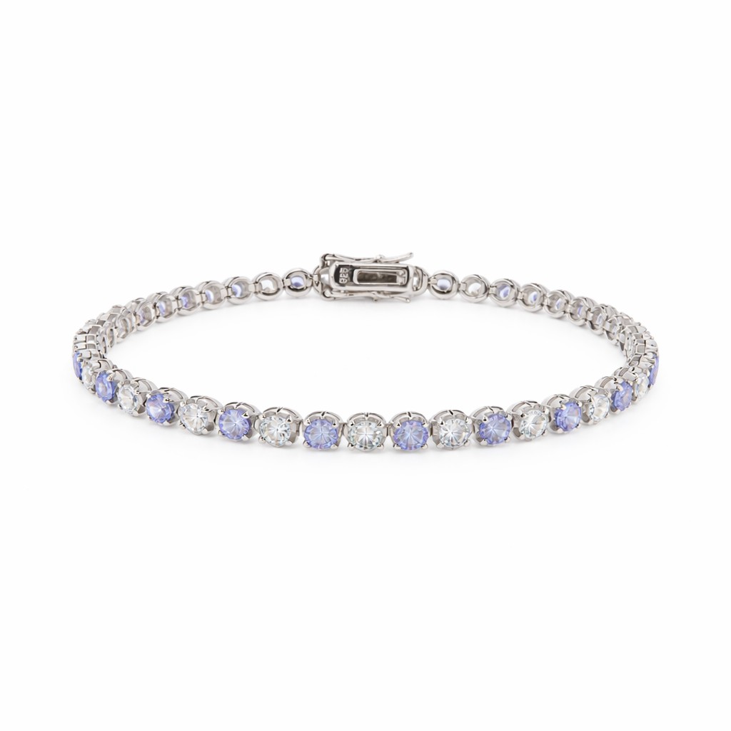 Ulysses Silver Bracelet in Silver 925 with Zircon 19cm
