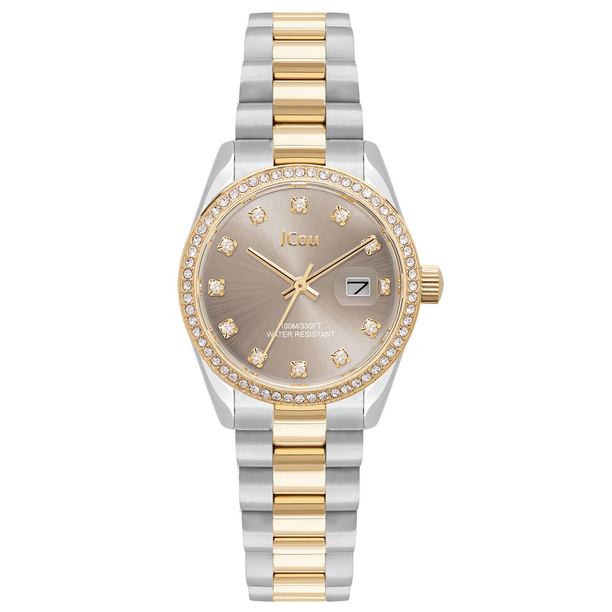 JCou Iris Αναλογικό Ρολόι με Ένδειξη Ημερομηνίας σε Ανοξείδωτο Ατσάλι με Ζιργκόν 29 mm JCou Iris Αναλογικό Ρολόι με Ένδειξη Ημερομηνίας σε Ανοξείδωτο Ατσάλι με Ζιργκόν 29 mm