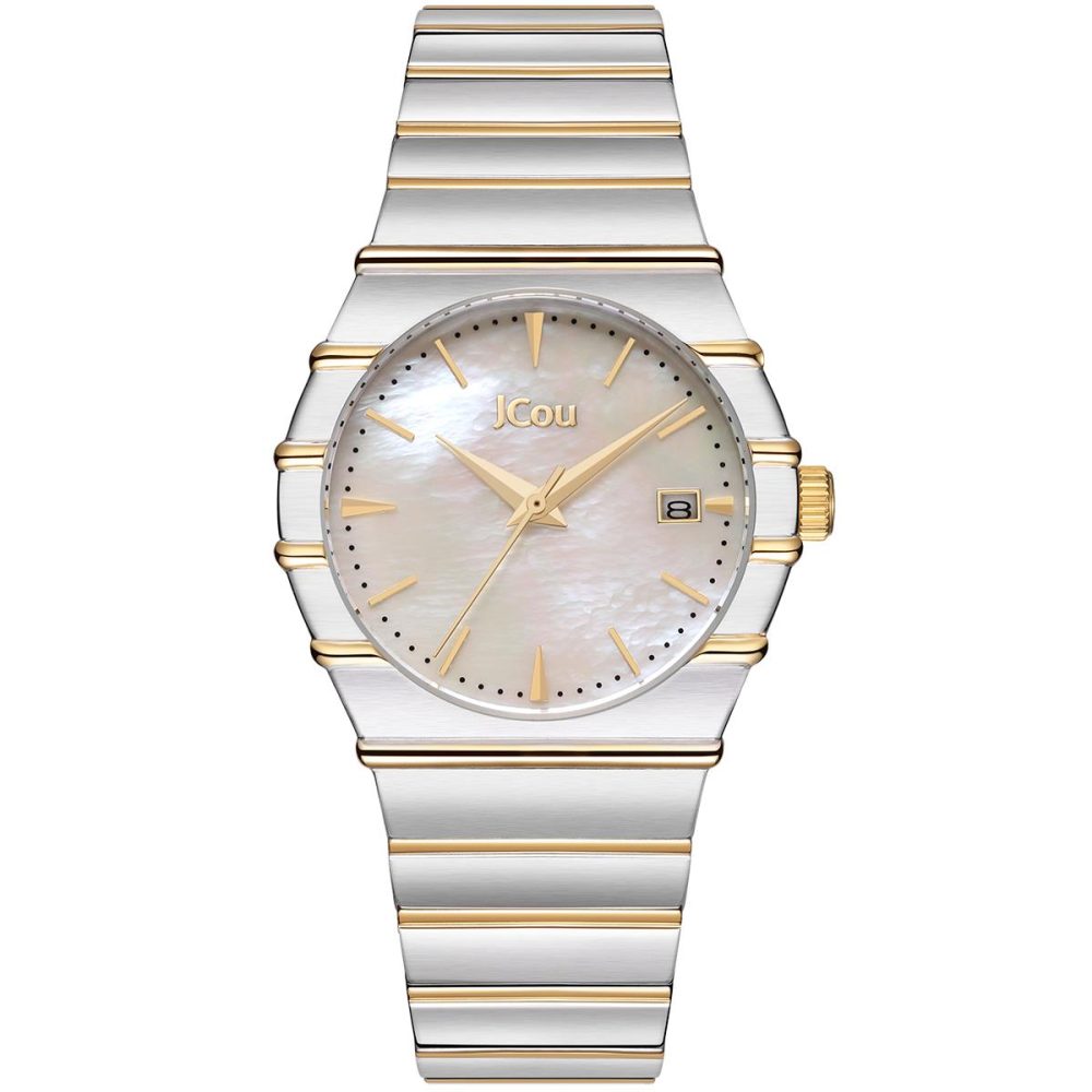 JCou Chanté аналоговые часы с отображением даты из нержавеющей стали 34 мм