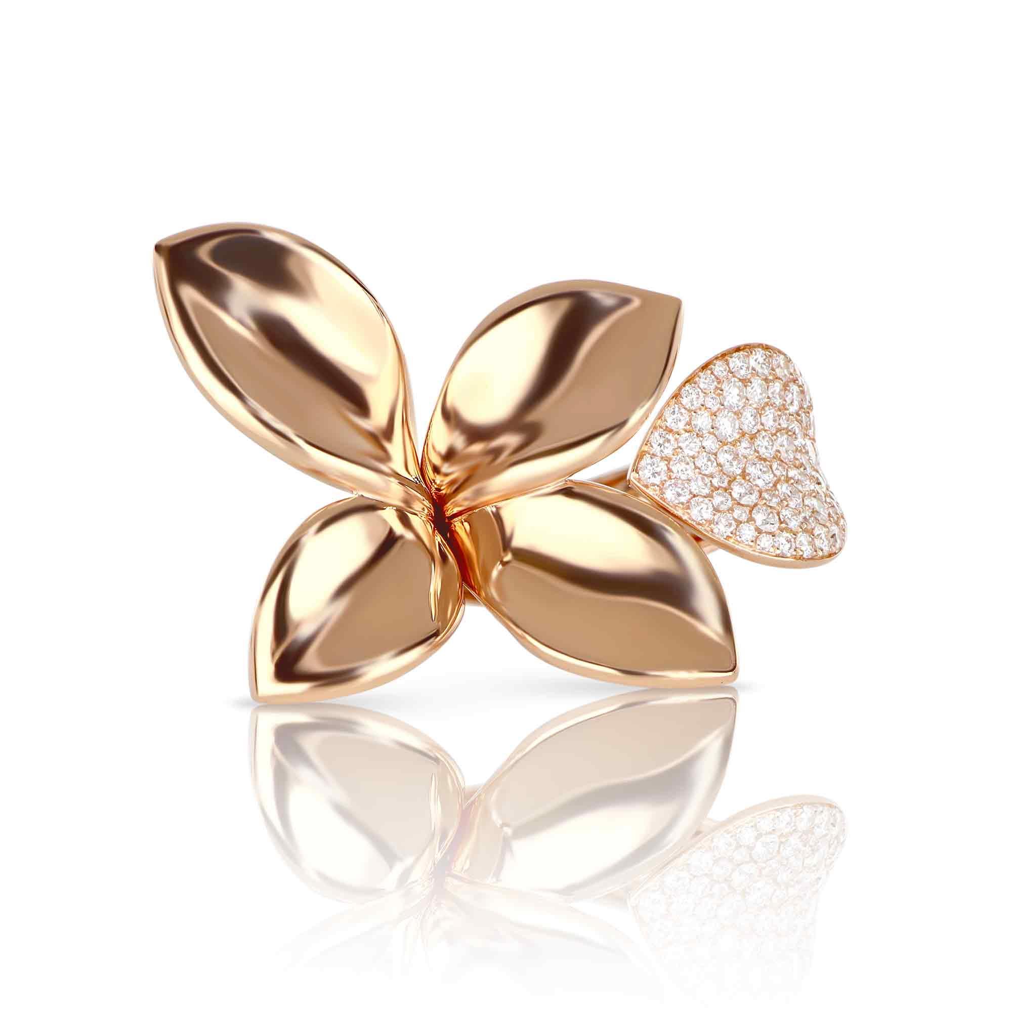 Giardini Segreti Ring Five Leaves in 18k Rose Gold with Diamonds Giardini Segreti Ring Five Leaves in 18k Rose Gold with Diamonds