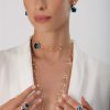 Bon Ton Ring in 18k Rose Gold with London Blue Topaz and Diamonds