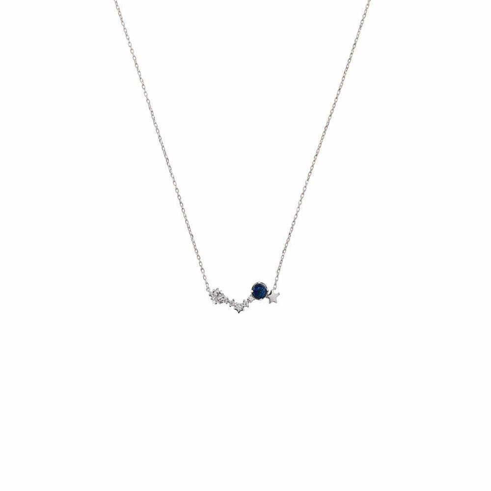 Серебряное колье Ulysses из серебра 925 пробы с кристаллами и цирконами 45cm