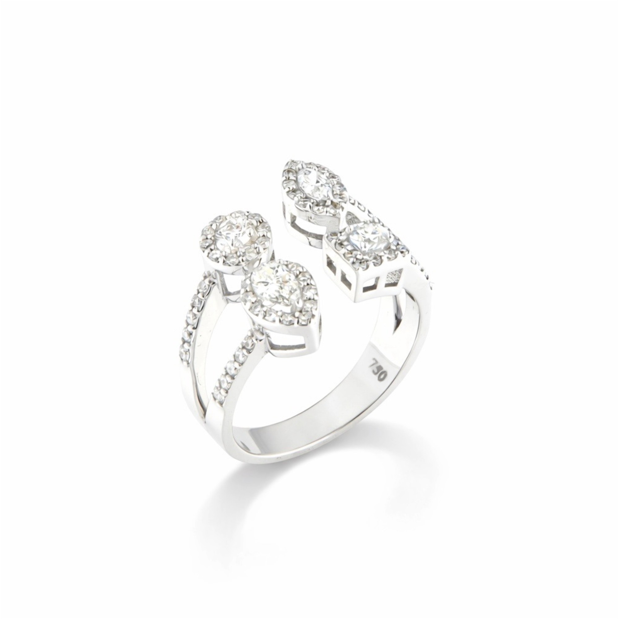 Ulysses Ring with Geometric Shapes in 18K White Gold with Diamonds