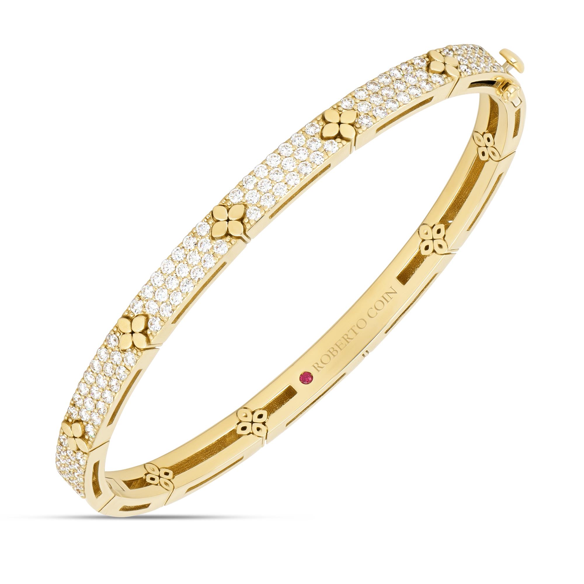 Love in Verona Bracelet in 18k Yellow Gold with Diamonds and Rubies