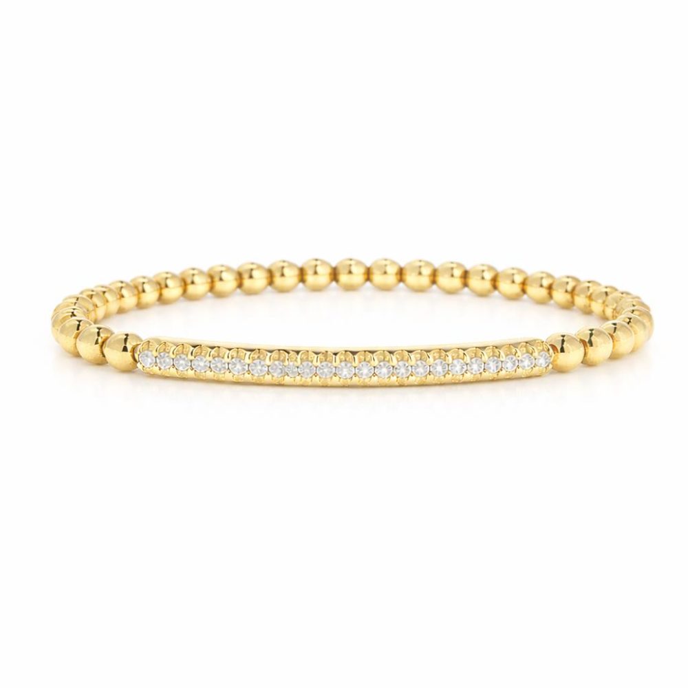 Ulysses Silver Βραχιόλι σε Επιχρυσωμένο Ασήμι 925 με Ζιργκόν 5,2cm