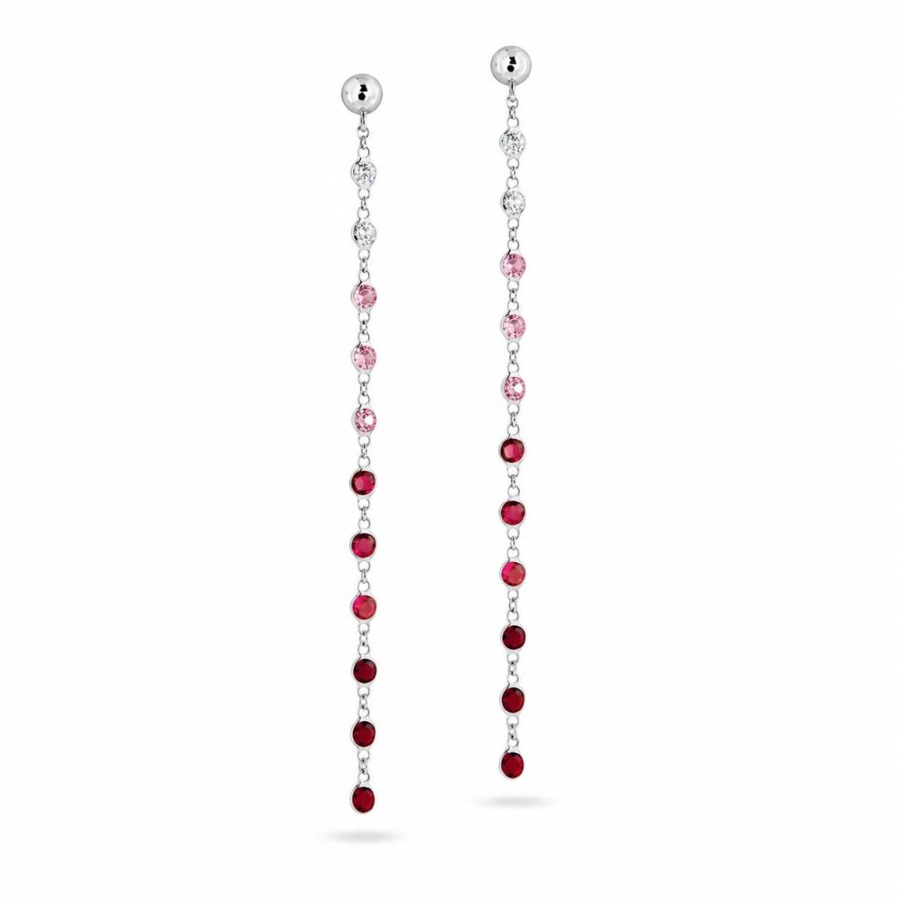 Серебряные серьги Ulysses из серебра 925 пробы с розовым цирконом 5cm