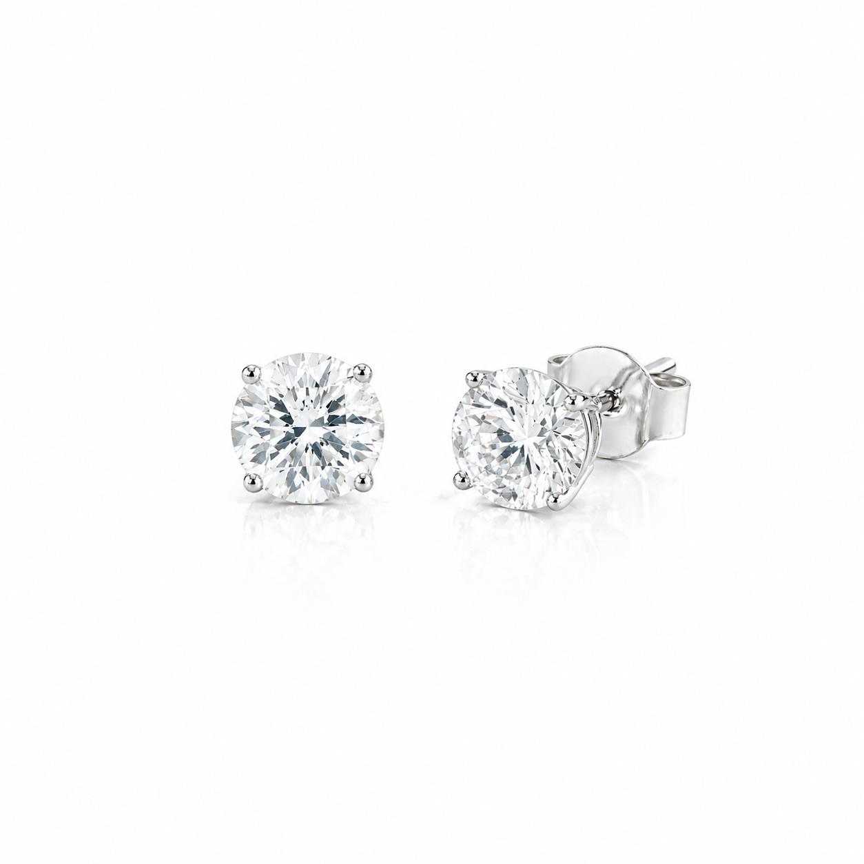 Earrings in Silver 925 with Zircon 0.5cm