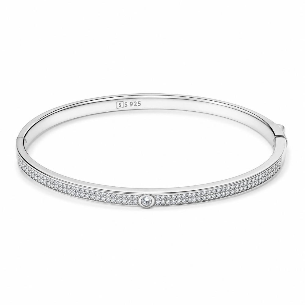 браслет из серебра 925 пробы с цирконом 18cm