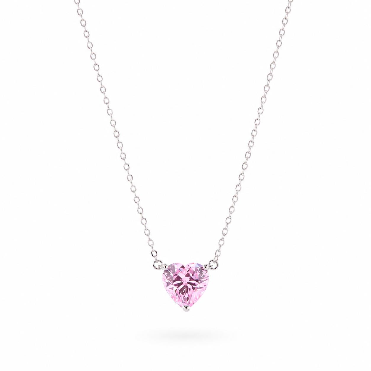 Necklace in Silver 925 with Pink Zircon 45cm Necklace in Silver 925 with Pink Zircon 45cm