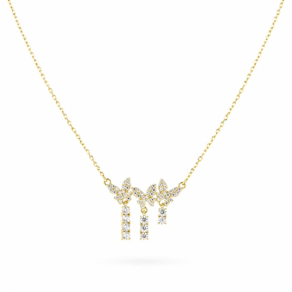 Necklace in Gold-Plated 925 Sterling Silver with Zircon 45 cm