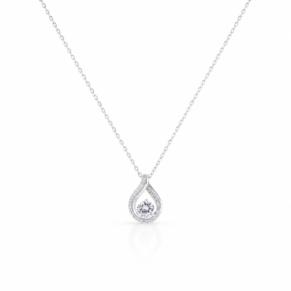 ожерелье из серебра 925 пробы с цирконом 45cm