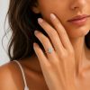 Ring in Silver 925 with White and Light Blue Zircon 12mm