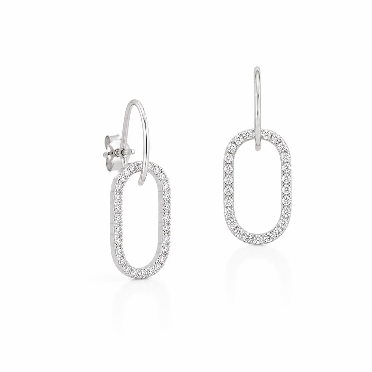 Earrings in Silver 925 with Zircon 1.5cm