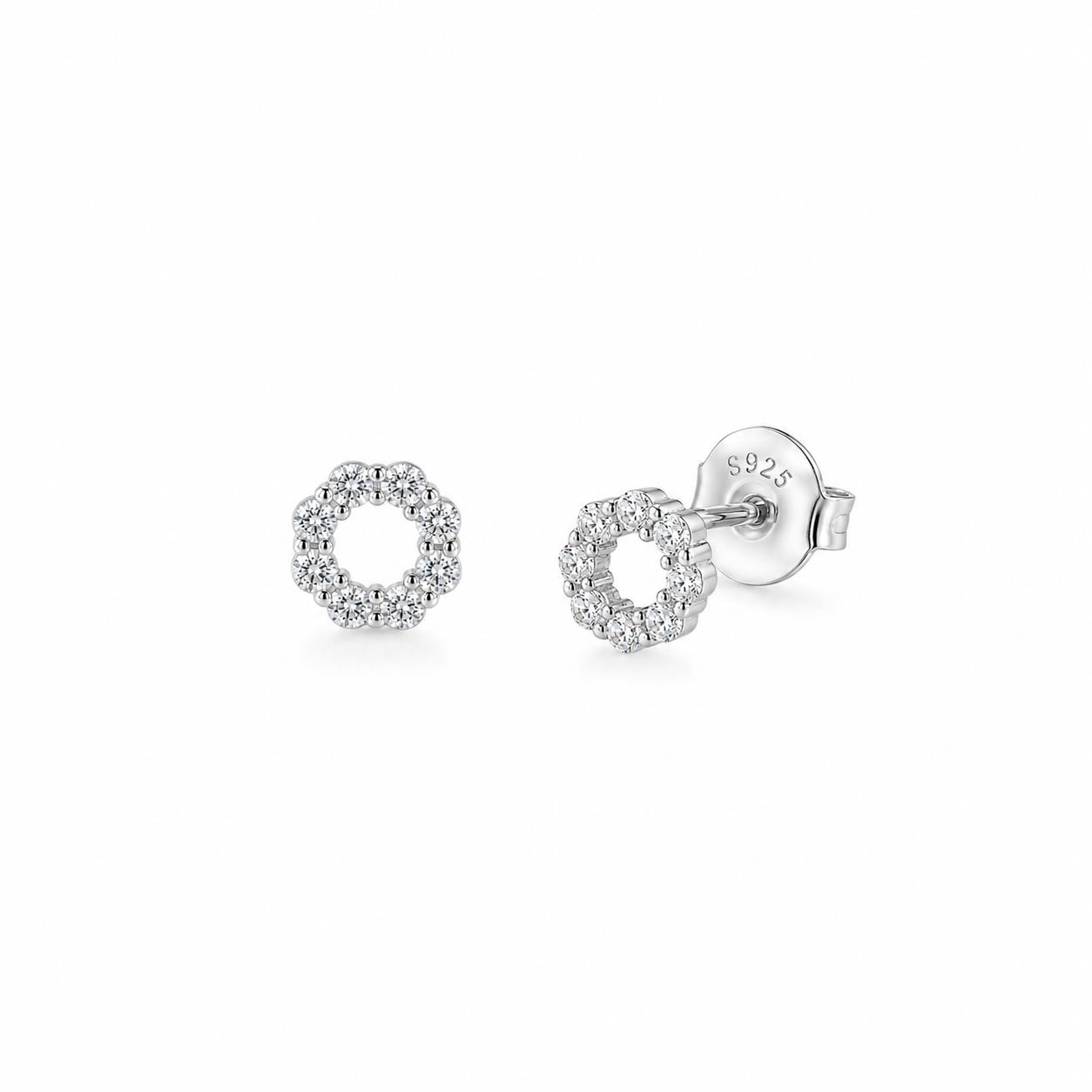 Earrings in Silver 925 with Zircon 0.5cm