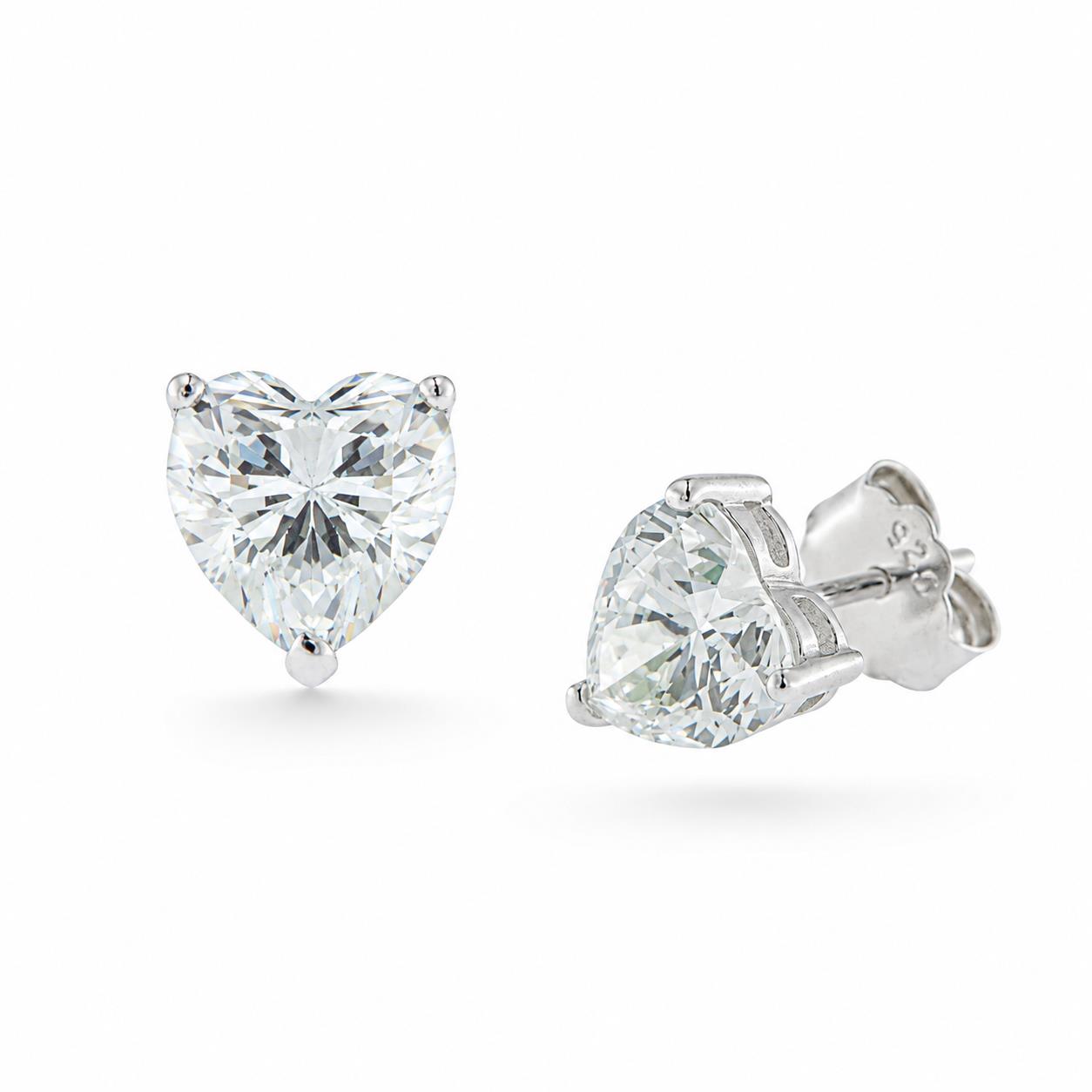 Earrings in Silver 925 with Zircon 1cm