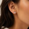 Earrings in Silver 925 with Zircon 1cm