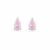 Earrings in Silver 925 with Pink Zircon 1cm