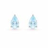 Earrings in Silver 925 with Light Blue Zircon 1cm