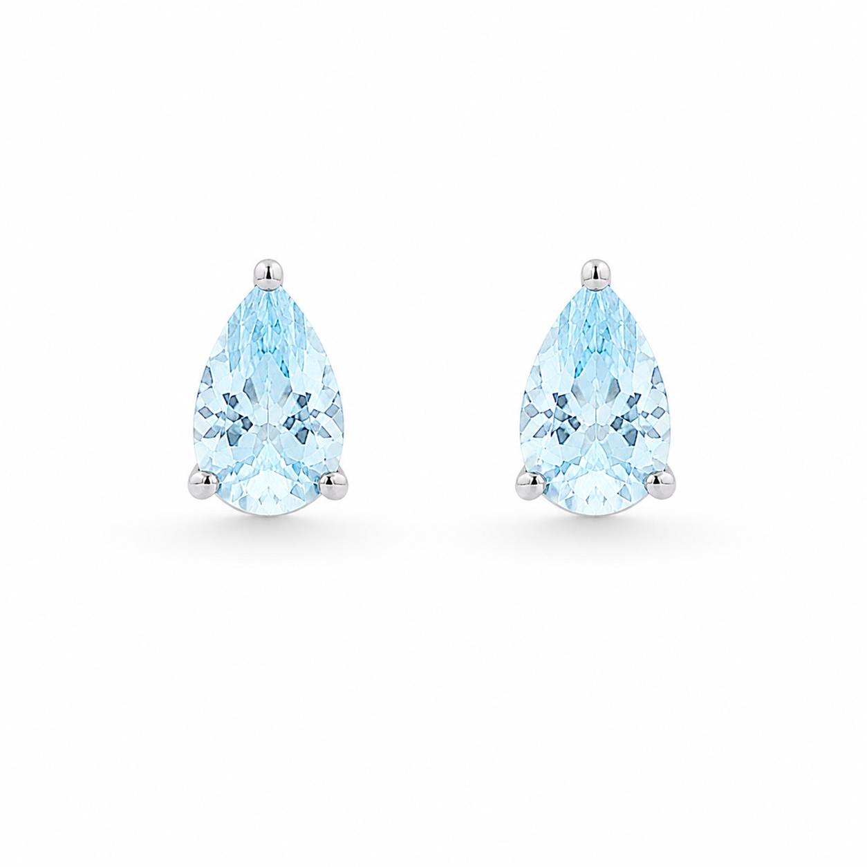 Earrings in Silver 925 with Light Blue Zircon 1cm Earrings in Silver 925 with Light Blue Zircon 1cm