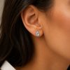 Earrings in Silver 925 with Light Blue Zircon 1cm